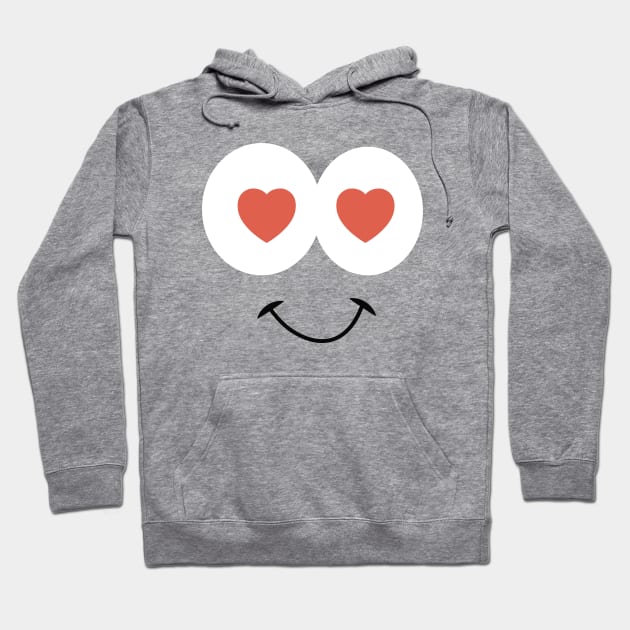 Cute Heart Eyes Toon Face In Love Hoodie by N1L3SH